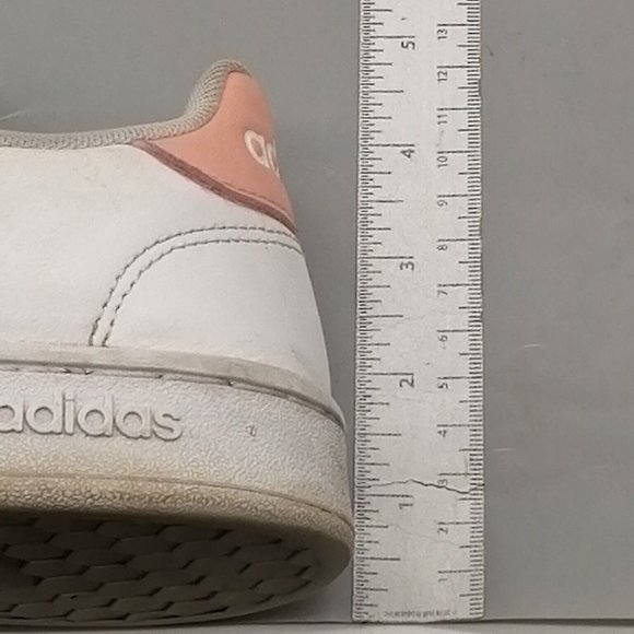 Adidas Womens Sneaker White Pink Trim Lace Up Walking Shoe Round Toe Low Top 8.5 - Picture 8 of 11